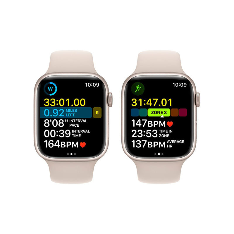 Apple Watch Series 8 (GPS) 45mm Starlight Aluminum Case with Starlight Sport Band M/L - Perfect for Fitness Tracking, Workouts & Everyday Wear
