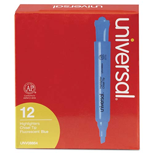 Fluorescent Pink Universal Desk Highlighters - Pack of 12 - Bright Color Markers for Office, School & Study Notes Organization