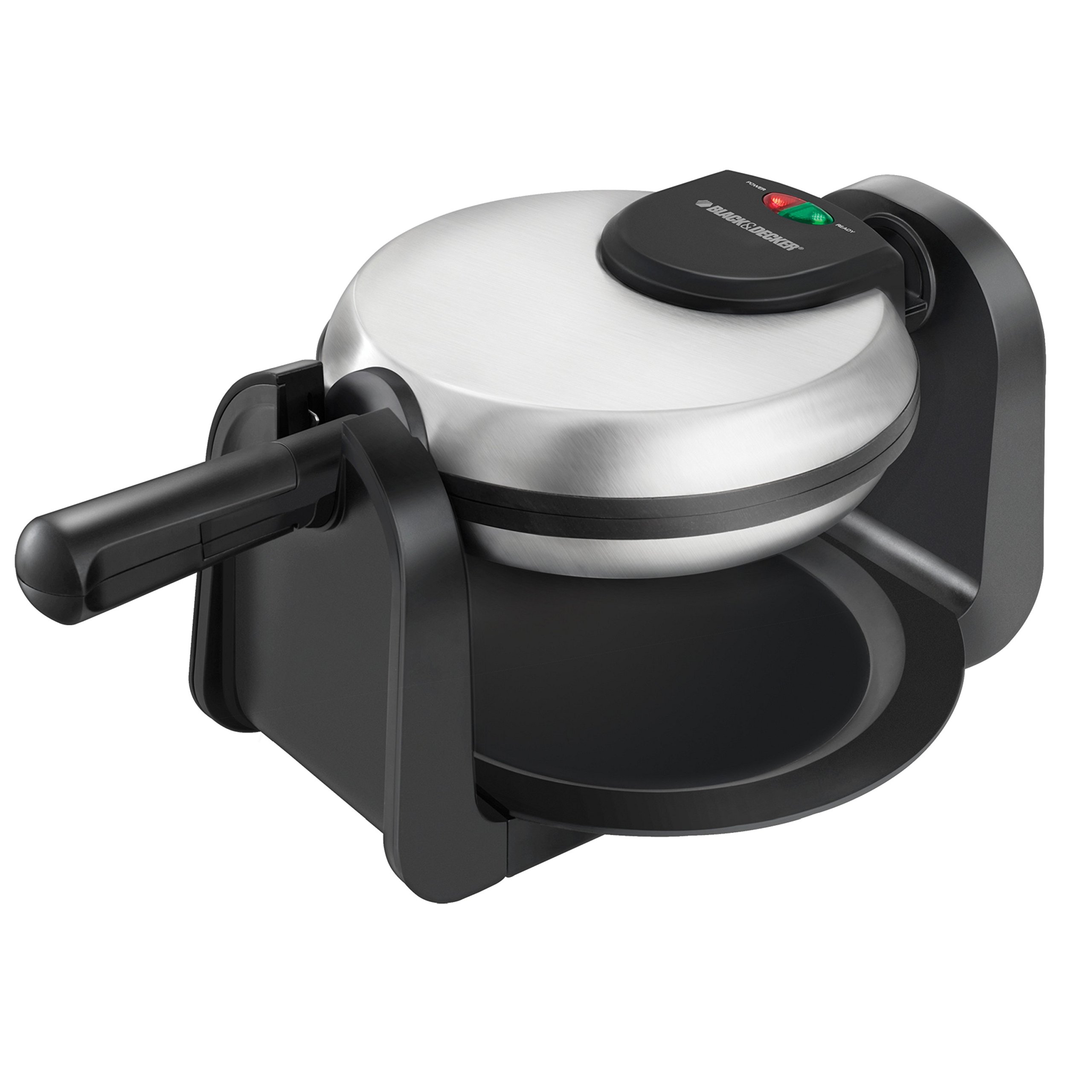 BLACK+DECKER WM1404S 7-Inch Round Belgian Waffle Maker with Ready Light Indicator - Perfect for Breakfast, Brunch & Family Gatherings