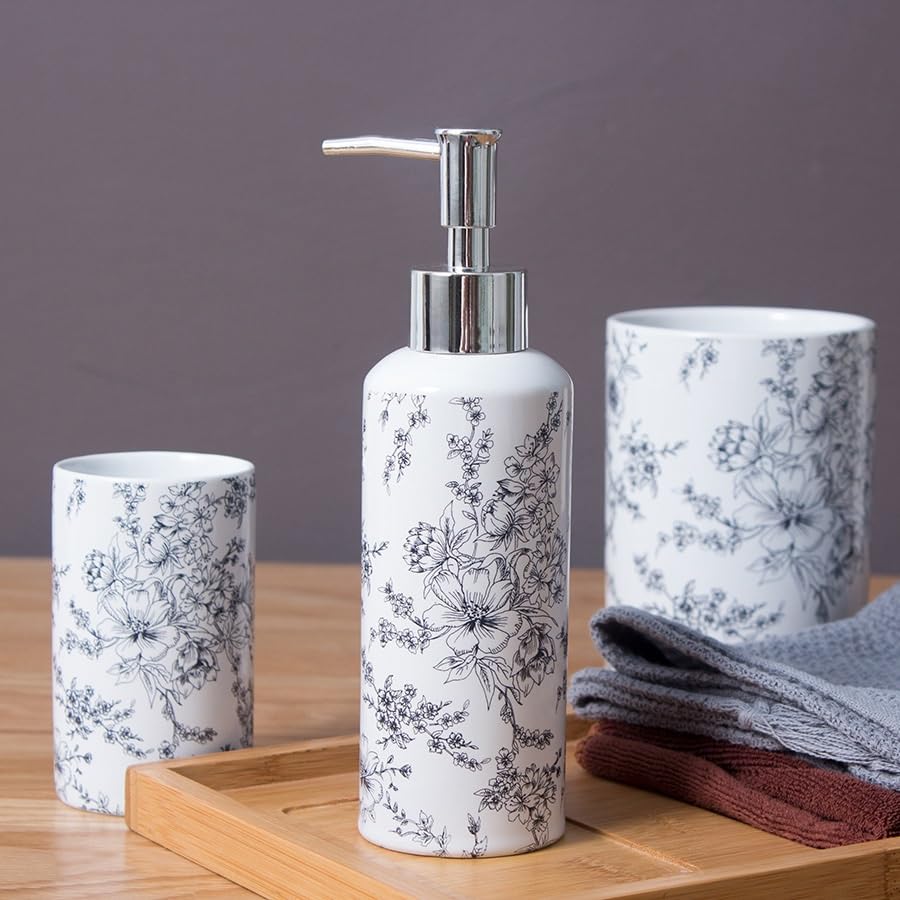 4-Piece Multifunctional Bathroom Set - Toothbrush, Washing Cup, Mouthwash Cup & More for Travel & Home Use