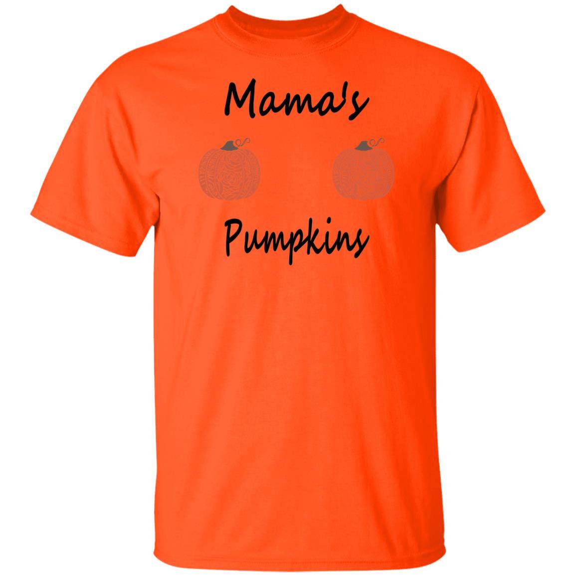 WineyBitches.Co Mama's Pumpkins Halloween T-Shirt - Soft 100% Cotton Women's Tee for Halloween Parties, Costume Contests & Fall Festivals