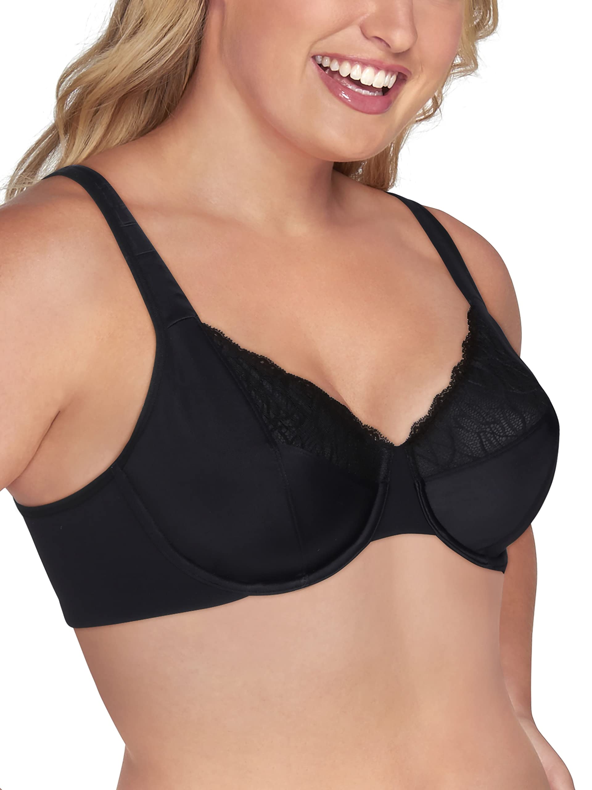 Vanity Fair Women's Flattering Lace Full Figure Minimizer Underwire Bra - Comfortable Support for Everyday Wear, Work & Special Occasions