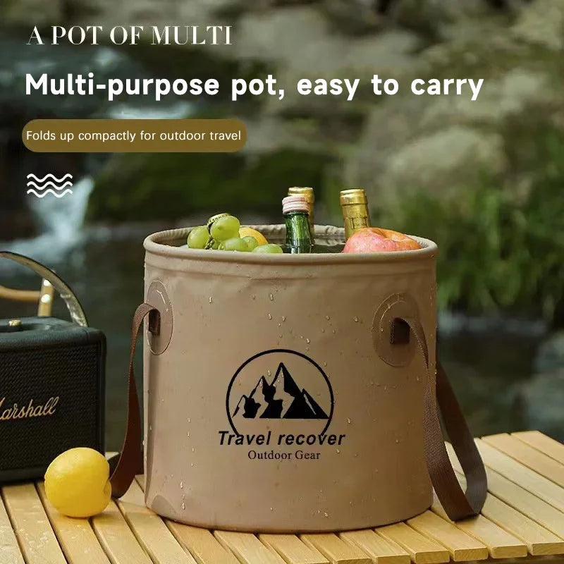 Multi-Purpose Collapsible Water Bucket - Portable & Space-Saving for Camping, Hiking, Gardening, and Emergency Preparedness