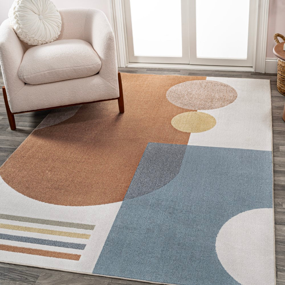 Modern Kids & Novelty Collage Machine Washable Area Rug - Soft Playroom Carpet for Children's Bedroom, Nursery & Play Area