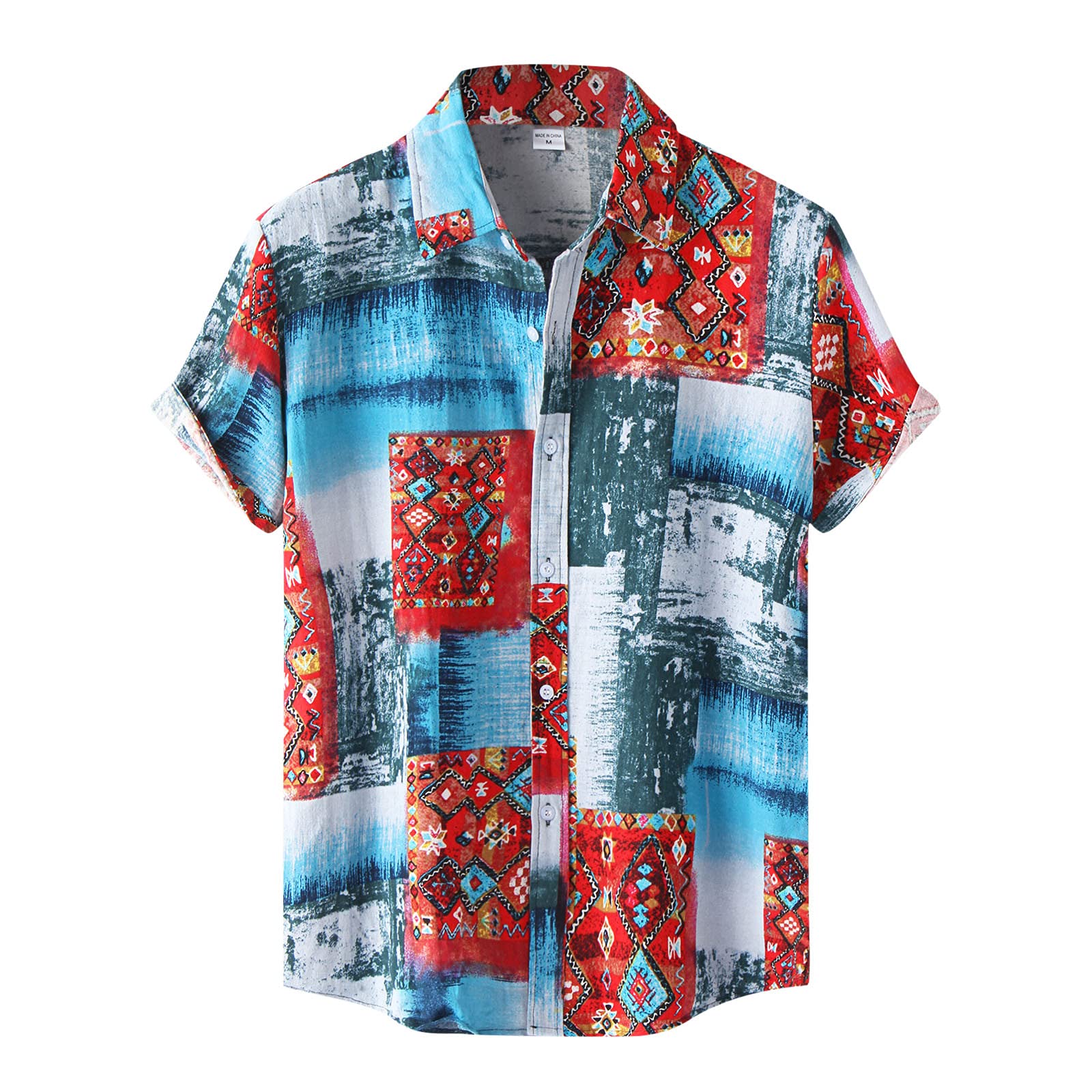 Men's Hawaiian Shirt - Loose Fit Floral Print Summer Beach Shirt | Lightweight Surf Shirt with Pocket for Vacation, Luau Party & Tropical Getaways