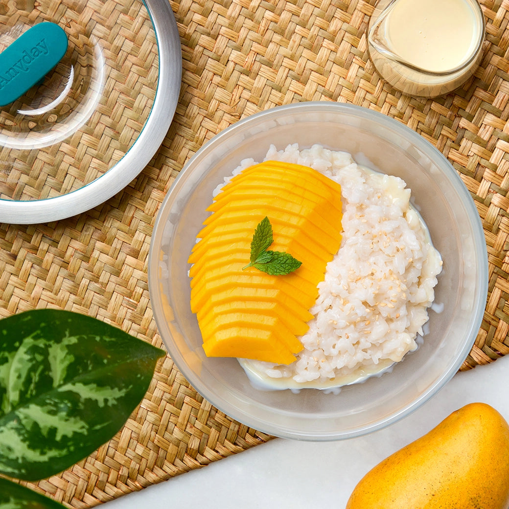 Authentic Thai Mango Sticky Rice Dessert - Sweet Coconut Glutinous Rice with Fresh Mango | Perfect for Summer Treats, Asian Dessert Lovers & Party Snacks