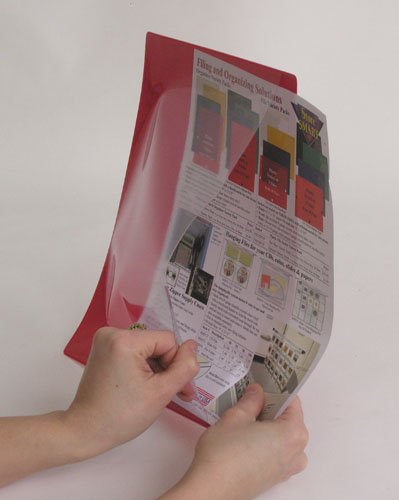 StoreSMART Heavy Duty File Jackets - 10-Pack with Red Plastic Back & Clear Plastic Front - Letter Size Document Protectors for Office, School, and Home Organization - FJ85PQR-10