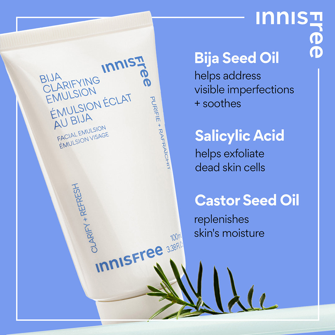 Bija Clarifying Emulsion - Oil-Free Moisturizer for Acne-Prone Skin | Hydrating Face Cream for Clear & Balanced Complexion | Perfect for Daily Skincare Routine & Post-Workout Care