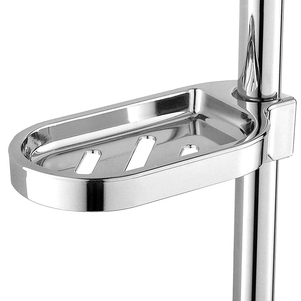 ABS Adjustable Soap Dish Holder for Shower & Bathroom - Rod Slide Sponge Tray