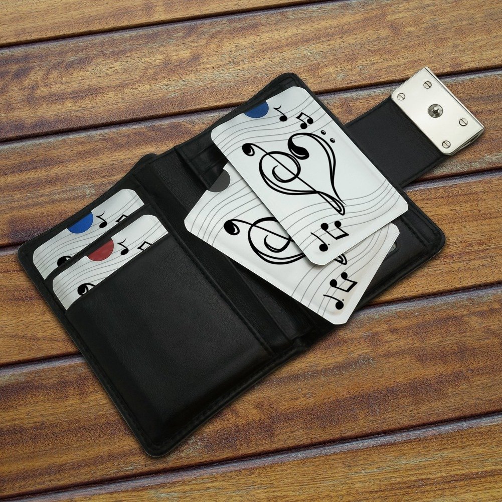 Treble Bass Clef Heart Music Themed RFID Blocking Credit Card Holder - Set of 4 for Wallet/Purse Protection (Perfect for Musicians, Music Lovers & Secure Travel)