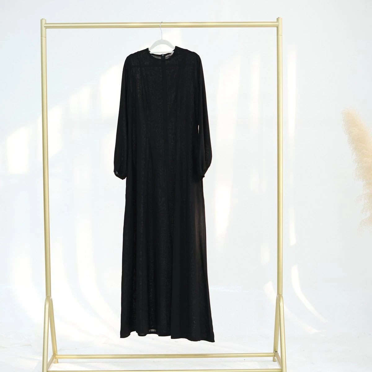 Premium Linen Cotton Blend Waist Abaya Dress #25955 - Modest Islamic Fashion for Women, Perfect for Prayer, Eid, and Special Occasions