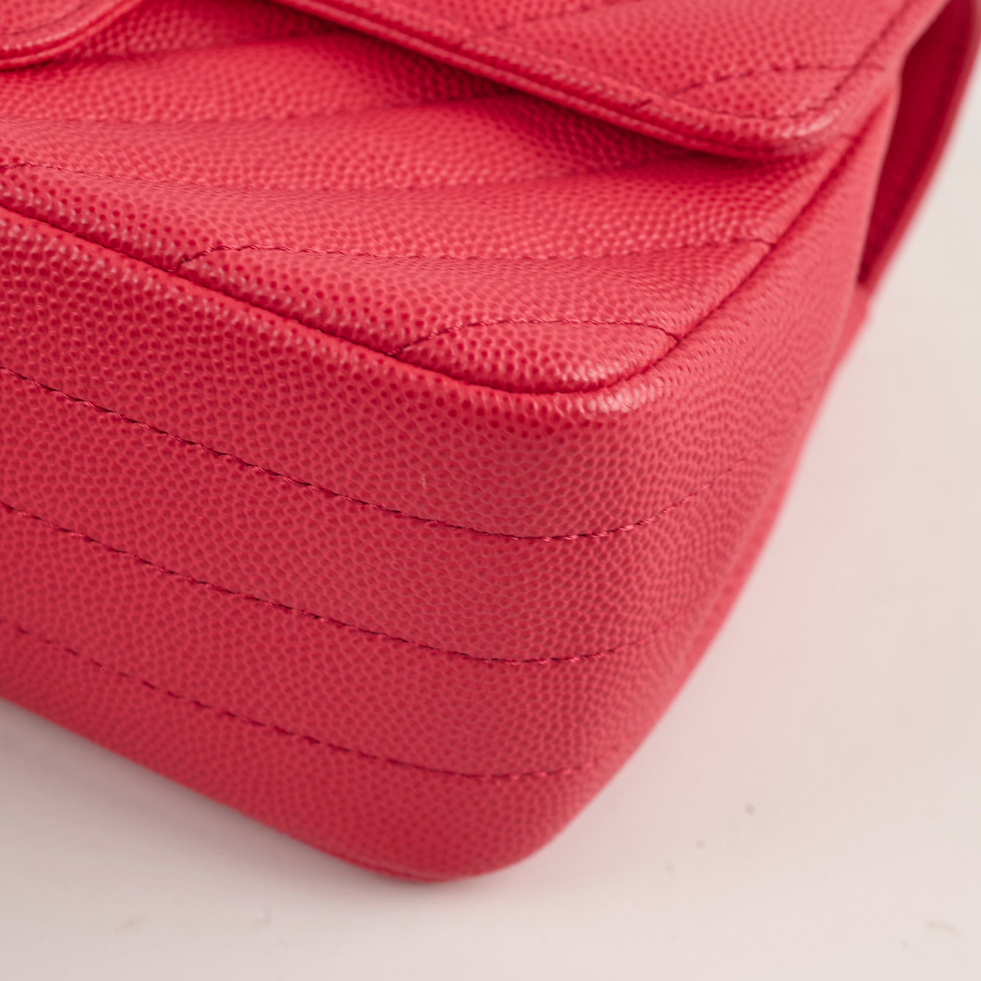 Chanel Mini Rectangular Caviar Coral Leather Crossbody Bag - Luxury Designer Handbag for Women | Perfect for Evening Parties, Date Nights & Special Occasions