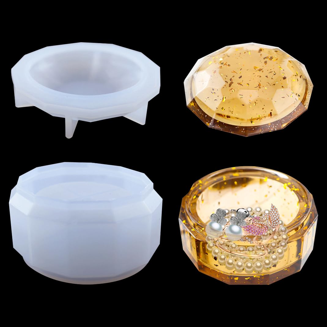Voyyphixa Silicone Resin Molds with Lids - DIY Epoxy Casting Jars for Candles, Candlesticks & Storage | Perfect for Organizing Candy, Crafts & Home Decor
