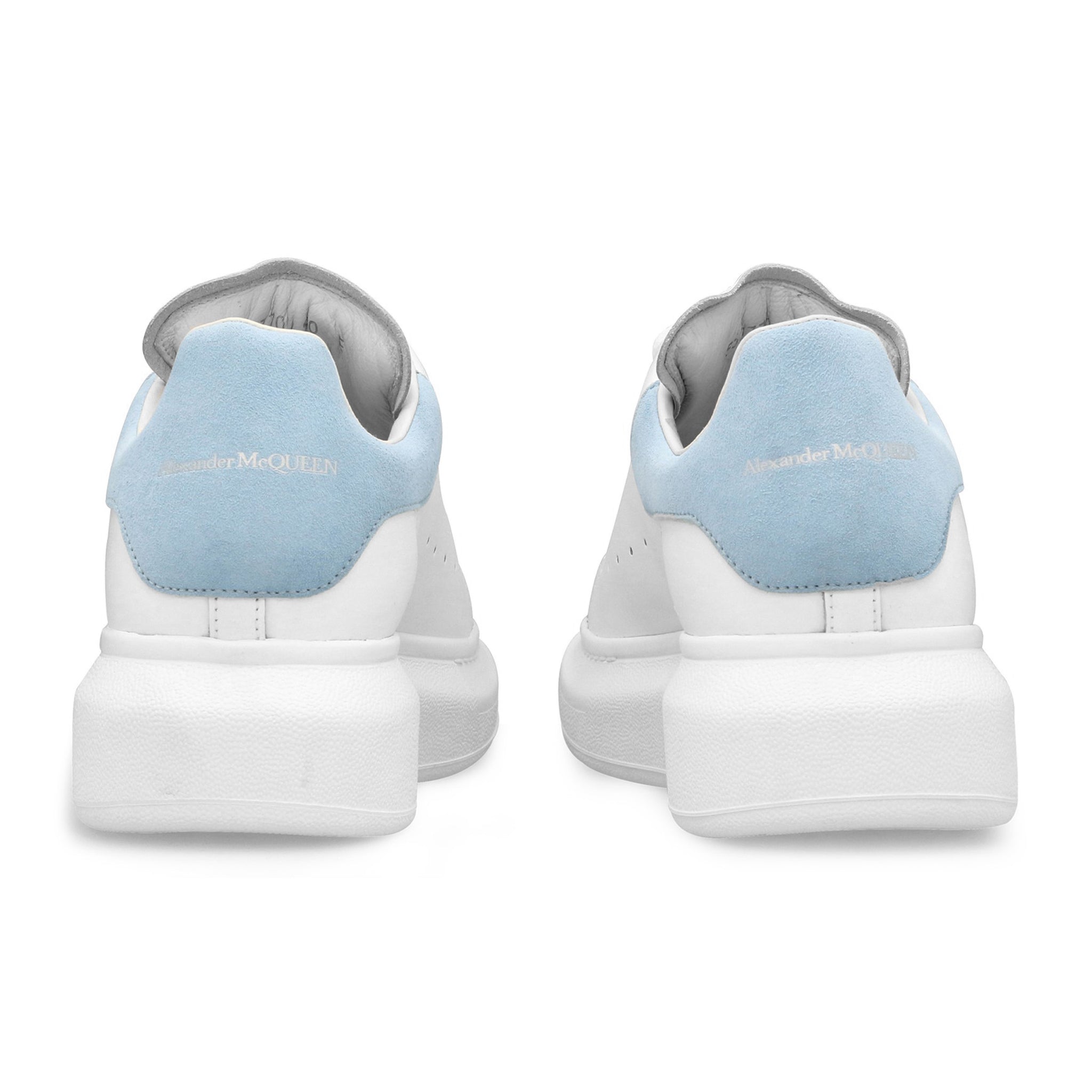 Alexander McQueen White and Blue Raised Sole Sneakers - Stylish Luxury Shoes for Men & Women | Perfect for Casual Wear, Street Fashion & Everyday Comfort