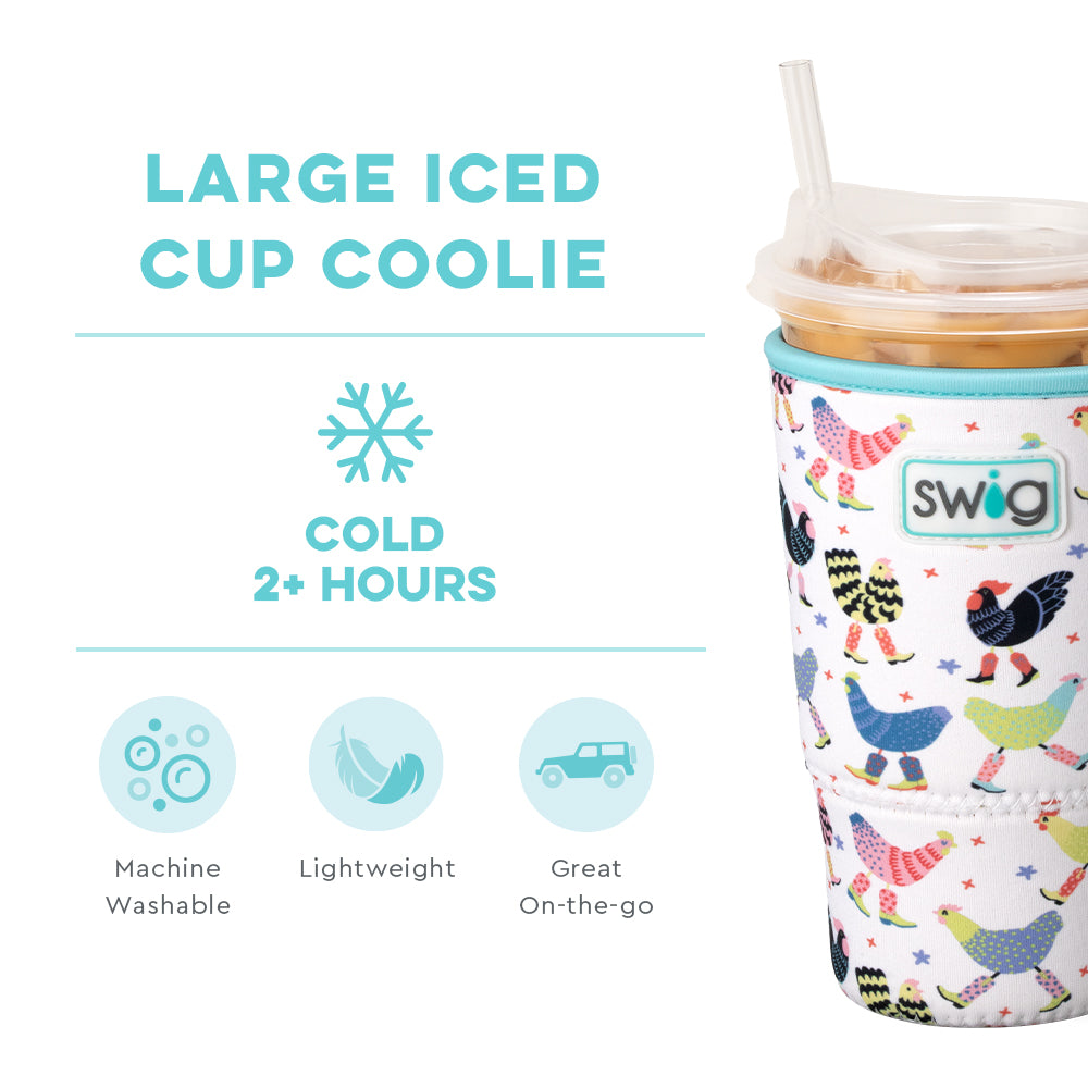Funky Chicken Large Insulated Iced Cup Coolie - Perfect for Summer Drinks, Beach Parties, and Outdoor Picnics
