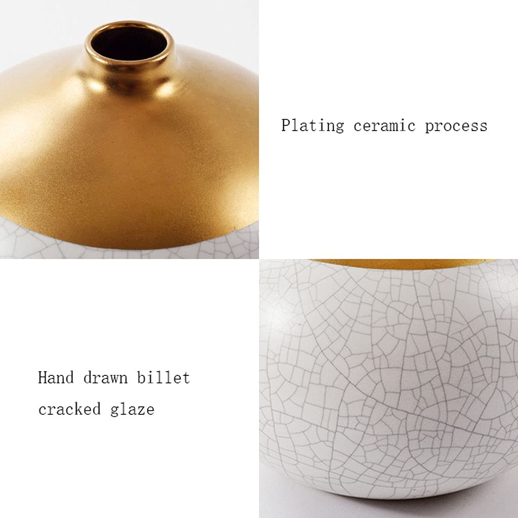 Handmade Ceramic Round Vase - 7x4.7 Inch Decorative Flower Vase for Home, Office, Wedding, Party & Outdoor Decor - Unique Gift Idea for Housewarming, Birthday & Anniversary
