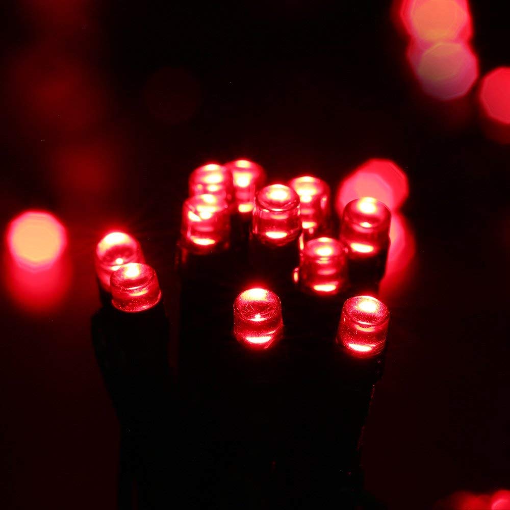 Joomer Red Solar Christmas Lights - 2 Pack, 144 FT 400 LED Waterproof Outdoor String Lights with 8 Lighting Modes | Perfect for Christmas Tree Decorations, Patio, Garden, Yard, and Holiday Party Decor