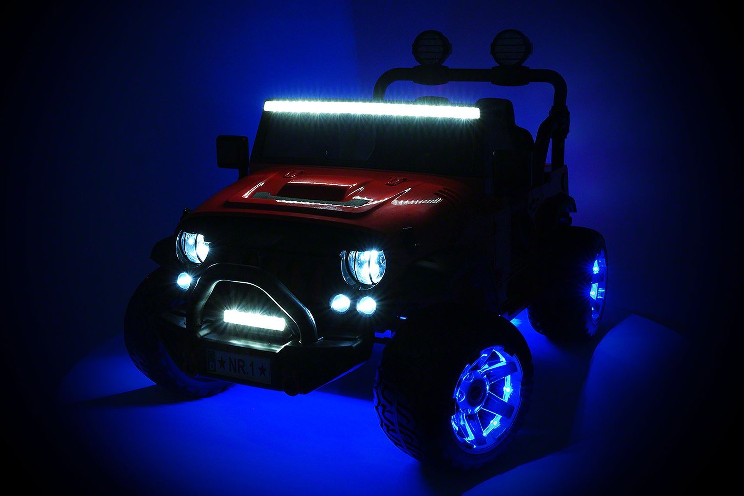 2023 12V Explorer Truck Kids Ride-On Car with LED Wheels, 2 Seater, Leather Seats, MP3 Player, FM Radio, Bluetooth, Remote Control – Perfect for Outdoor Play and Indoor Fun