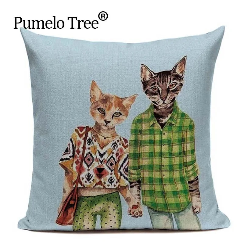 Stylish Cat-Themed Pillow Covers - Soft Decorative Cushion Cases for Living Room, Bedroom, or Nursery - Perfect for Pet Lovers & Home Decor