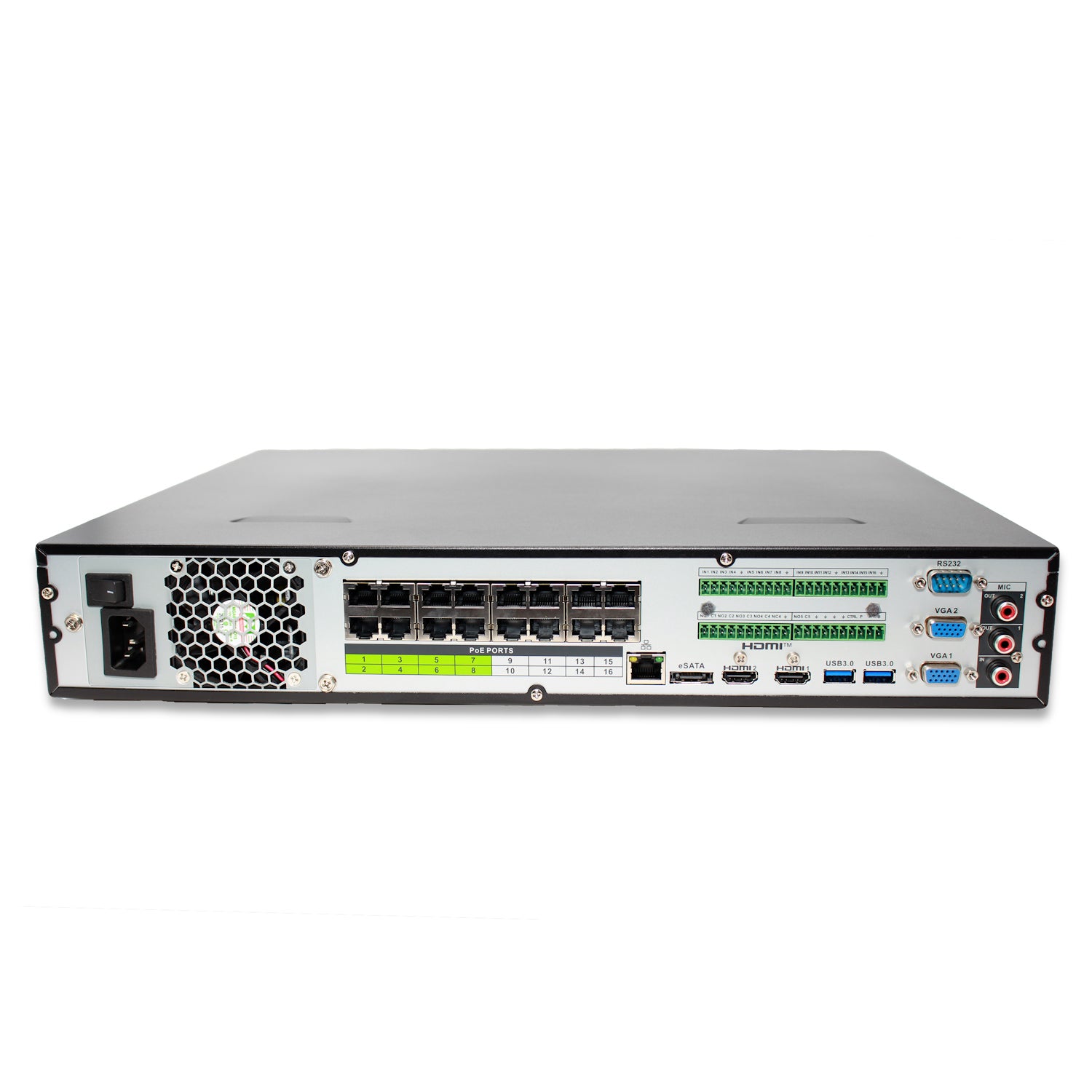 32 Channel 4K H.265+ Pro AI NVR Security System with 80TB Max Capacity (4x20TB), eSATA Expandable - Ideal for Home & Business Surveillance (HDDs Not Included)