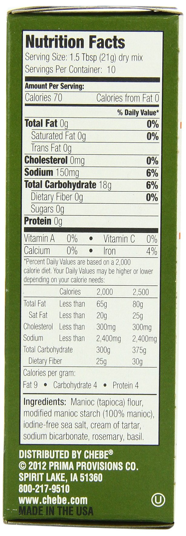 Gluten Free Chebe Bread Focaccia Flat Bread Mix - 7.5 Oz (Pack of 8) | Vegan, Non-GMO | Perfect for Sandwiches, Pizza & Mediterranean Meals