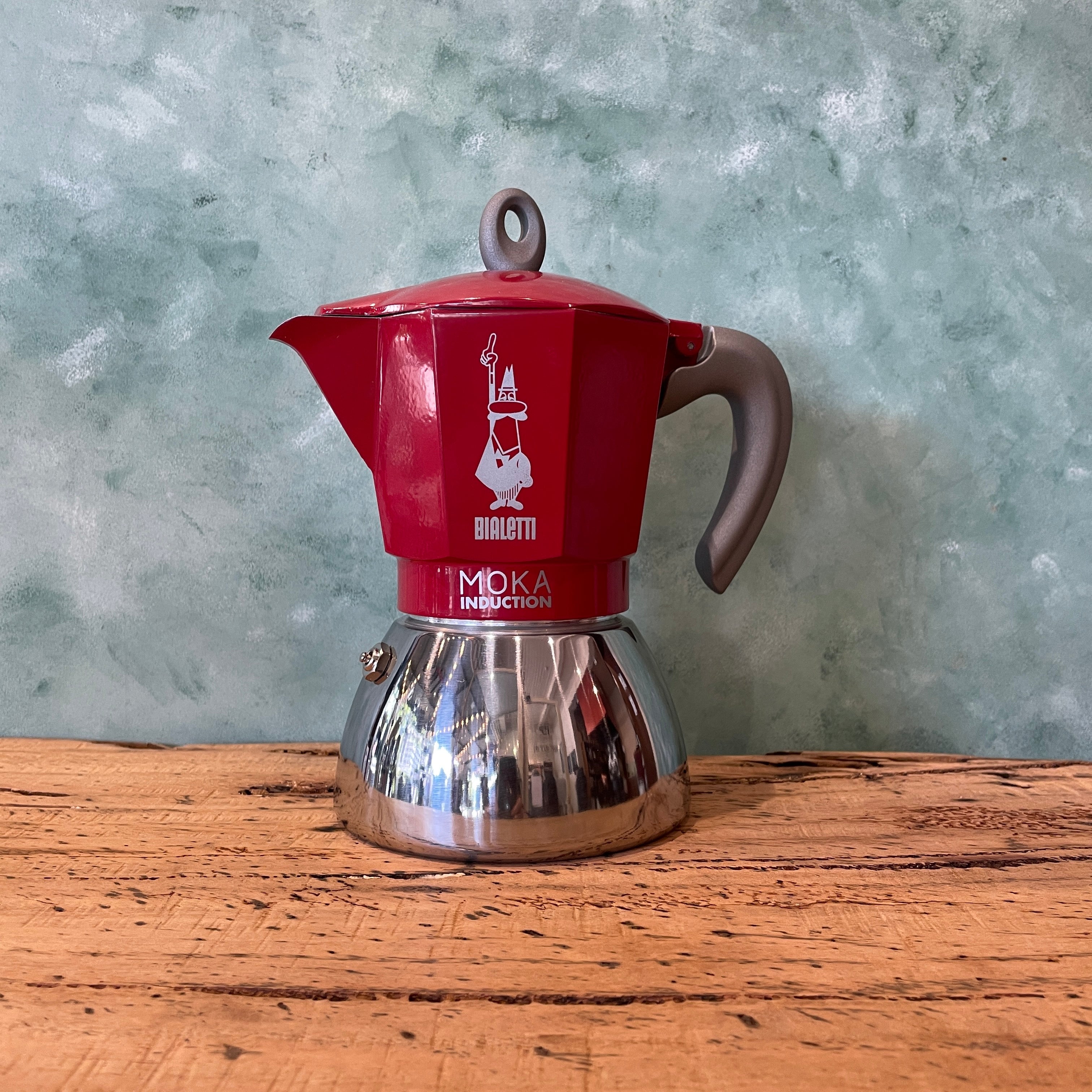 Bialetti Moka Induction Stovetop Espresso Maker - Red | Italian Coffee Pot for Gas, Electric & Induction Cooktops | Perfect for Home, Office & Camping Brewing