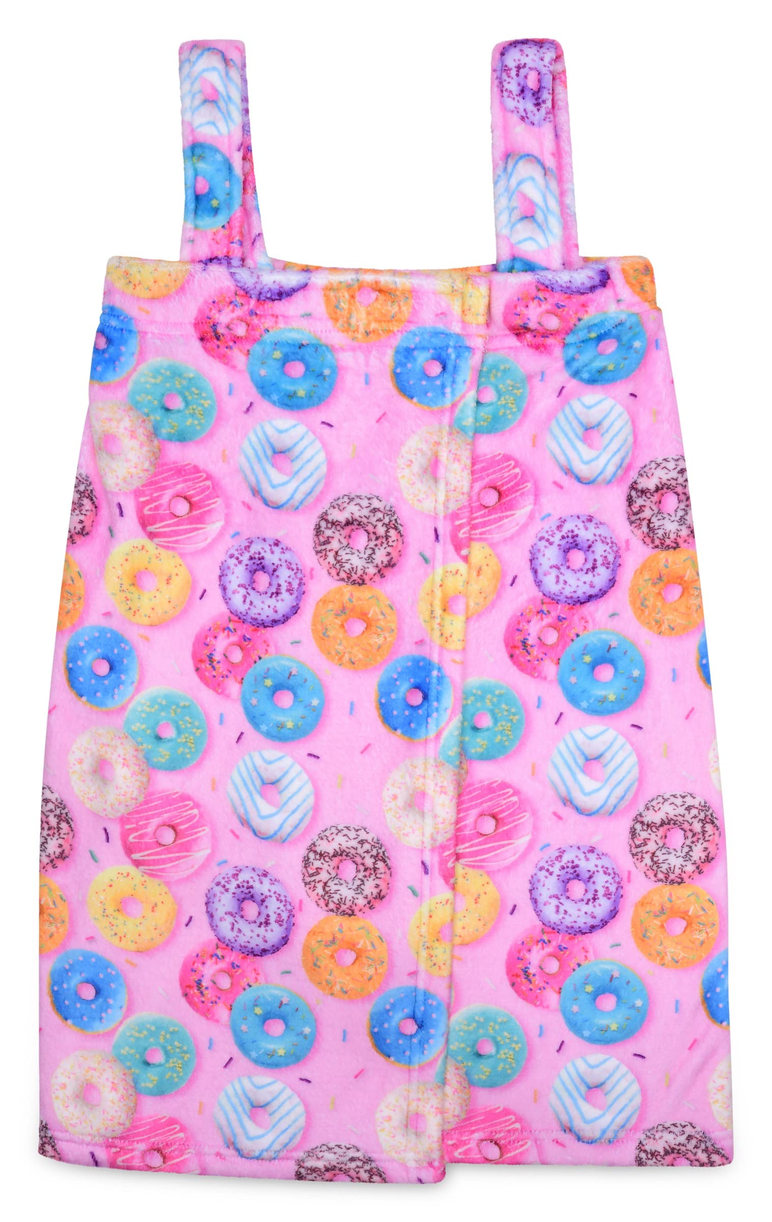 iScream Big Girls' Silky Soft Plush Spa Robe Wrap - Cozy Home, Travel & Summer Camp Essential - Snacks & Sweets Collection - Perfect for Relaxation, Lounging & Spa Days