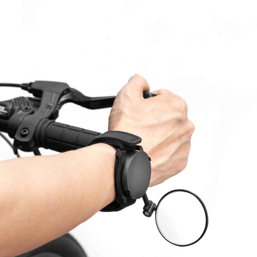 JINKEY 360° Adjustable Bicycle Rearview Mirror - Wide Angle Bike Wrist Mirror for Road, Mountain & Dirt Bikes - Enhanced Safety for Cycling Commuting & Outdoor Adventures