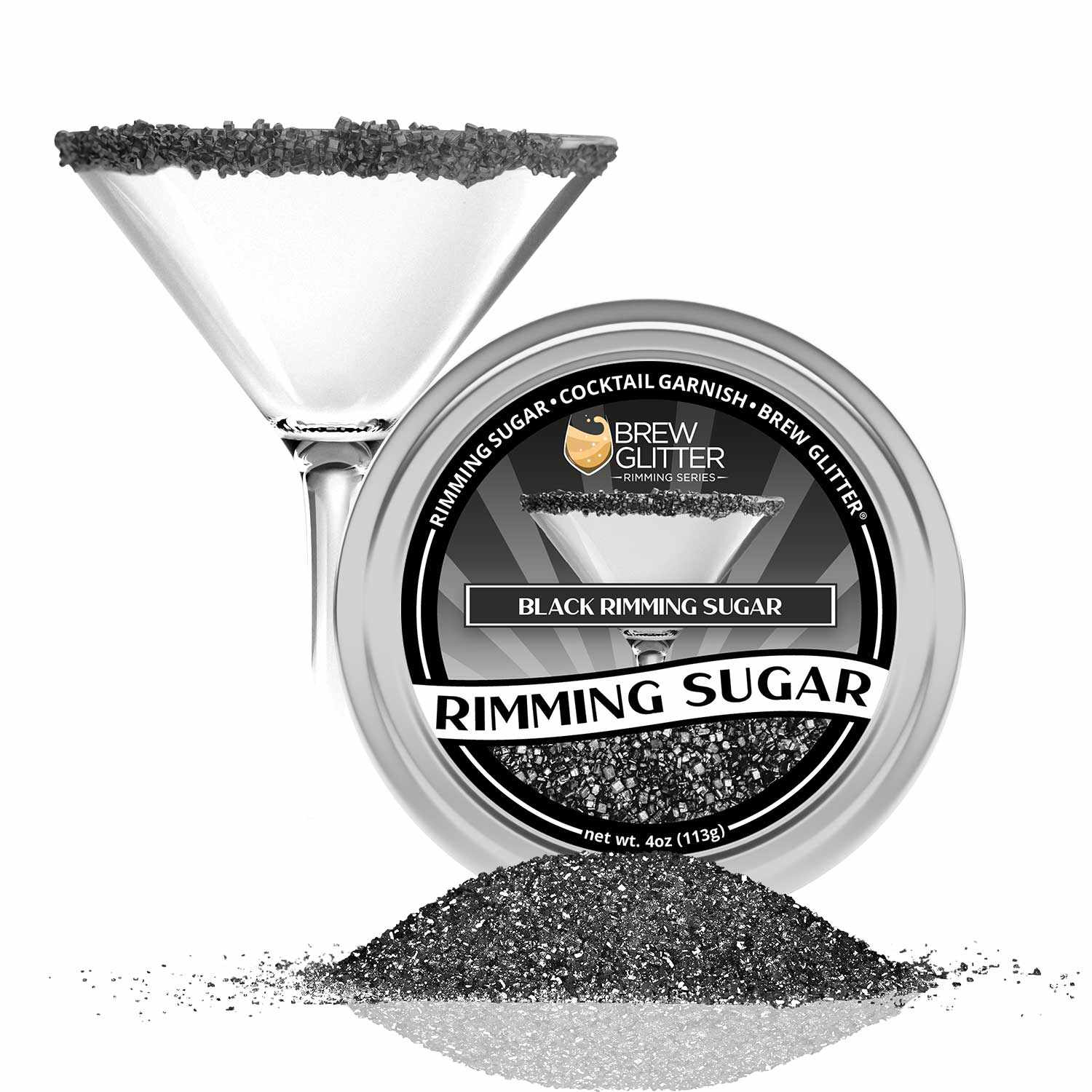 Organic Black Rimming Sugar - Premium Natural Sweetener for Baking, Coffee & Cocktails | Perfect for Desserts, Drinks & Gourmet Recipes