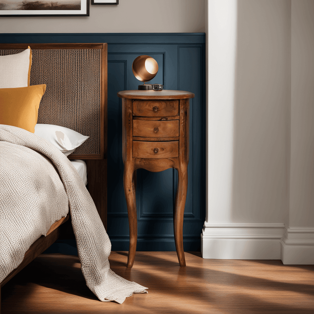 Premium Morris Teak Wood Bedside Table - Solid Wood Nightstand with Drawer for Bedroom, Living Room & Guest Room - Stylish & Durable Home Furniture for Modern Decor