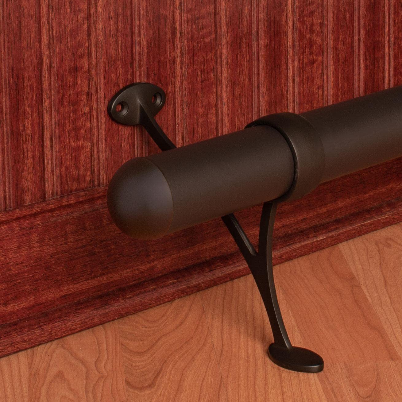 Outwater 6 Foot Bar Foot Rail Kit - Complete Undercounter Mount Hardware with Tubing, Dome End Caps in Oil Rubbed Bronze Finish for Home Bars and Pubs