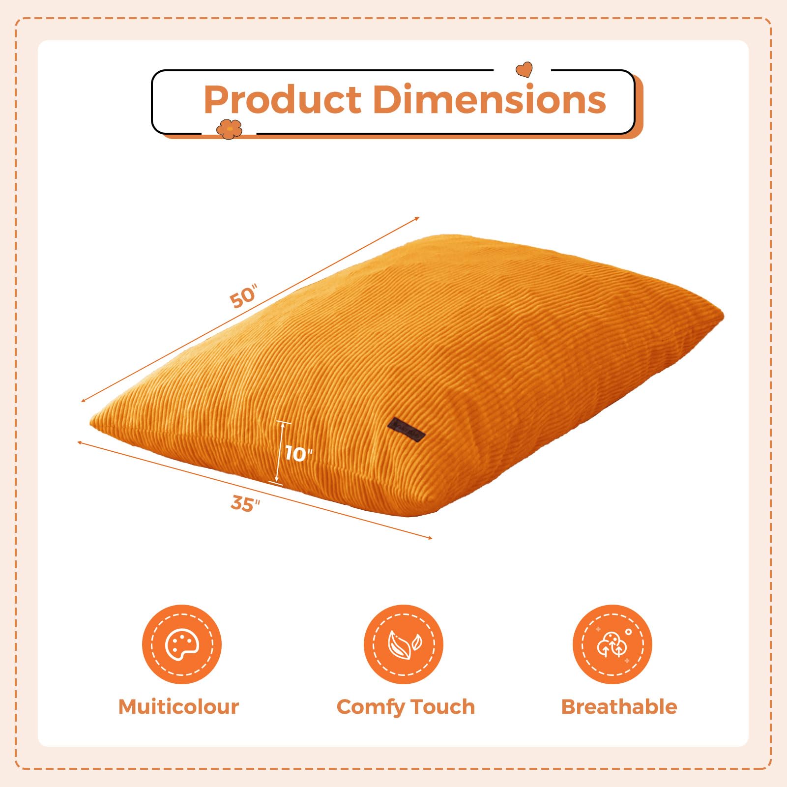 MAXYOYO 3-in-1 Convertible Kids Bean Bag Chair & Bed - Multi-Functional Floor Sofa for Children's Room, Gaming & Reading - Soft & Comfortable Orange Lounge Furniture for Playroom, Dorm or Nursery