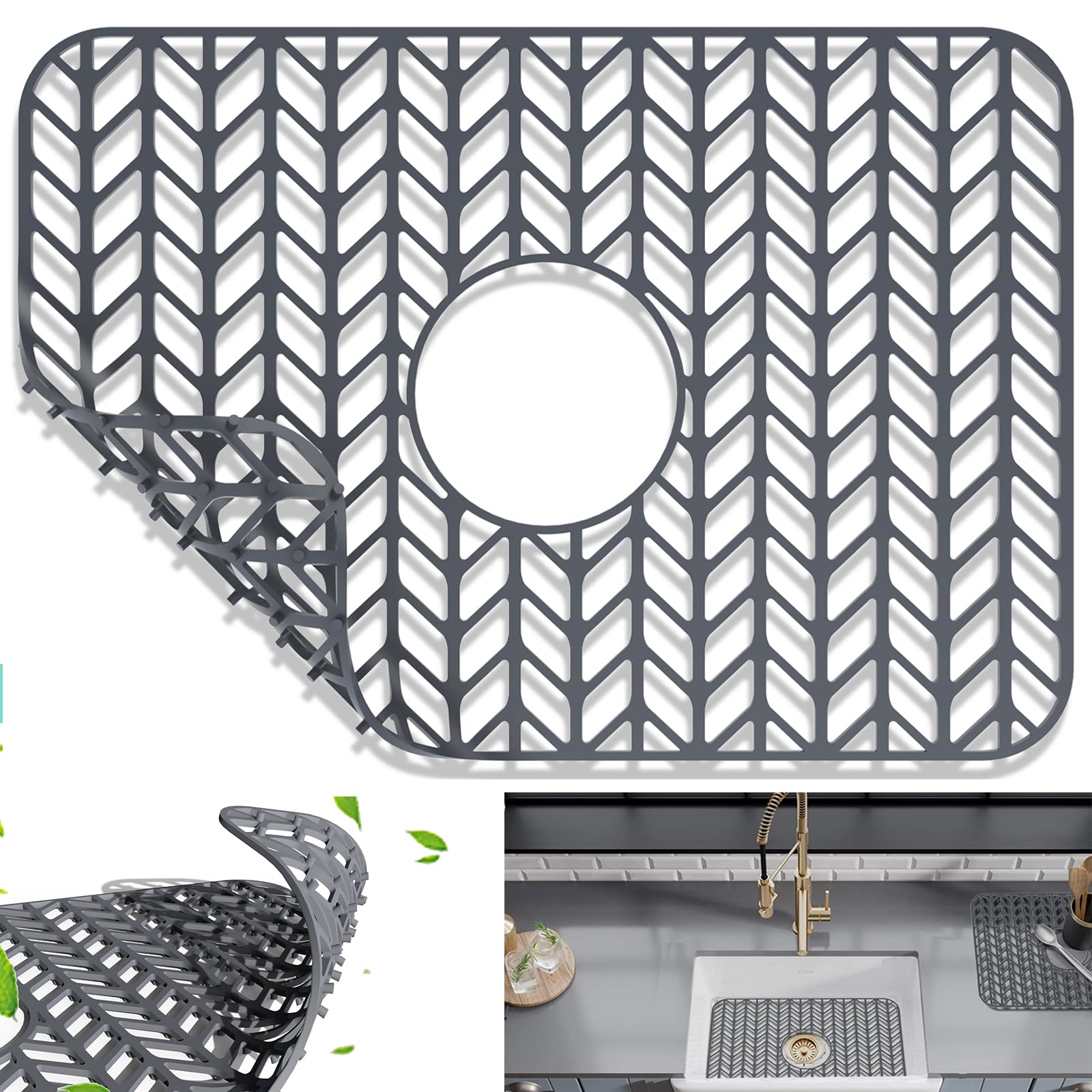 AWOKE Stainless Steel Kitchen Sink Protector Mat - 16.2