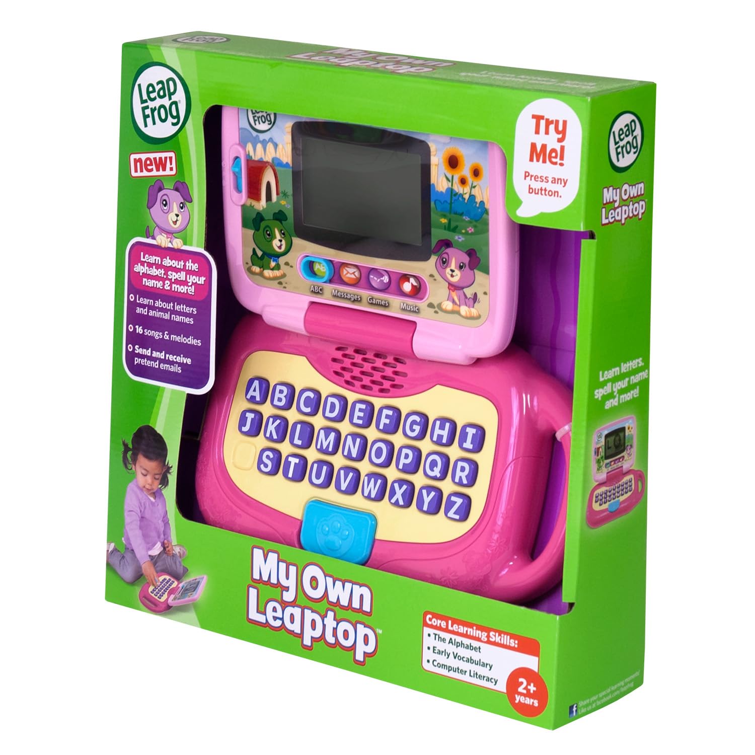 LeapFrog My Own Leaptop - Pink Educational Learning Laptop Toy for Kids Ages 2-5 Years | ABCs, Numbers, Music & Games | Perfect for Preschool Learning & Pretend Play