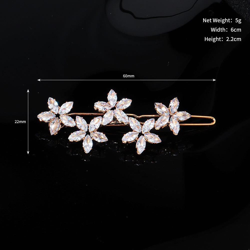 3PCS Cubic Zirconia Flower Hair Clips for Bridal Wedding - Elegant Side Comb Hair Accessories for Women - Perfect for Bridal Shower, Prom, and Formal Occasions