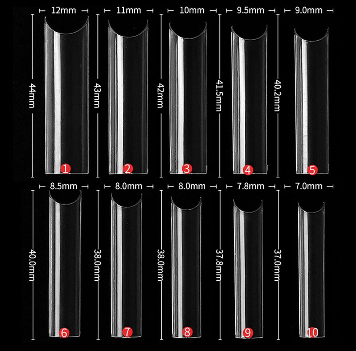 500pcs Clear C Curve Extra Long Fake Nails Tips - Acrylic Artificial Nails for Women, DIY Nail Art, Salon & Home Manicure | Perfect for Parties, Weddings & Daily Wear