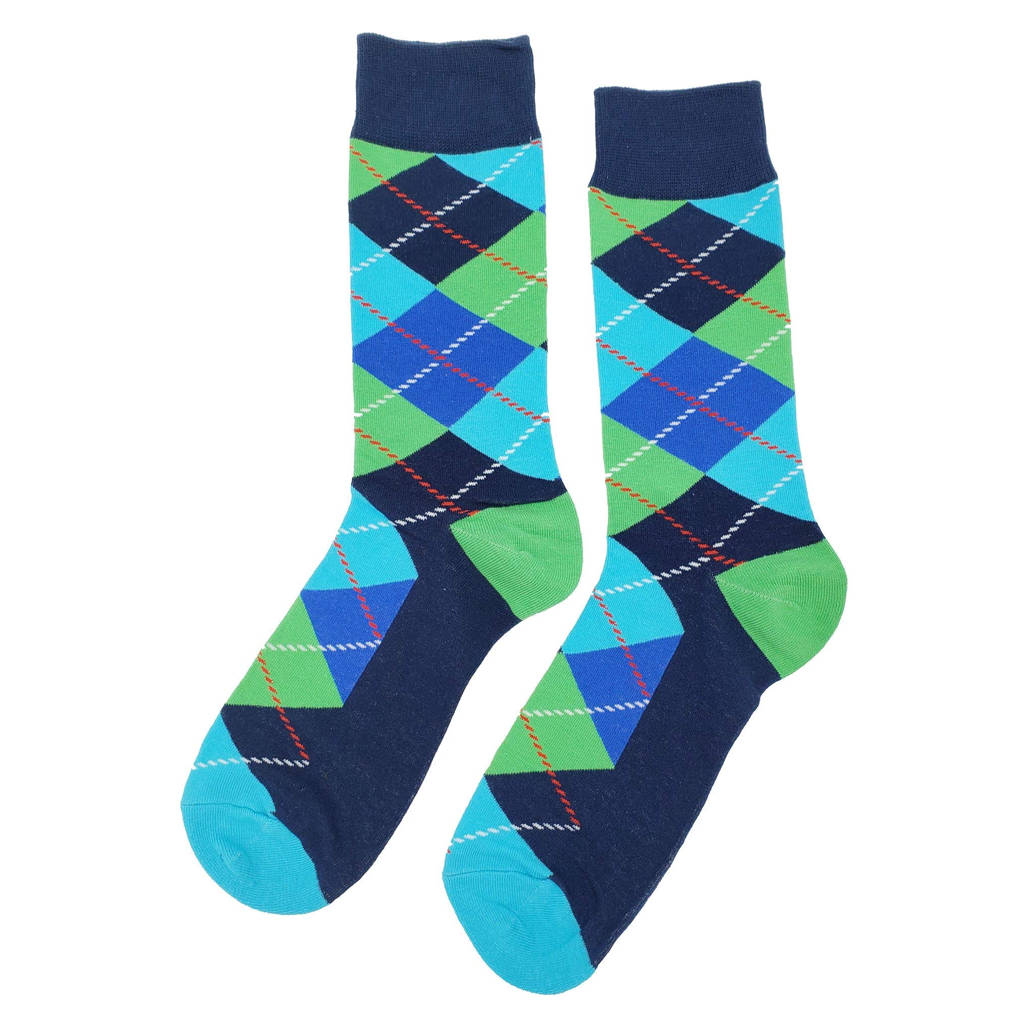 Argyle Dress Socks for Men - Funny Novelty Cotton Crew Socks Size 8-12 with Colorful Crazy Designs - Perfect Gift for Dad, Husband & Boyfriend - Great for Office, Parties & Casual Wear