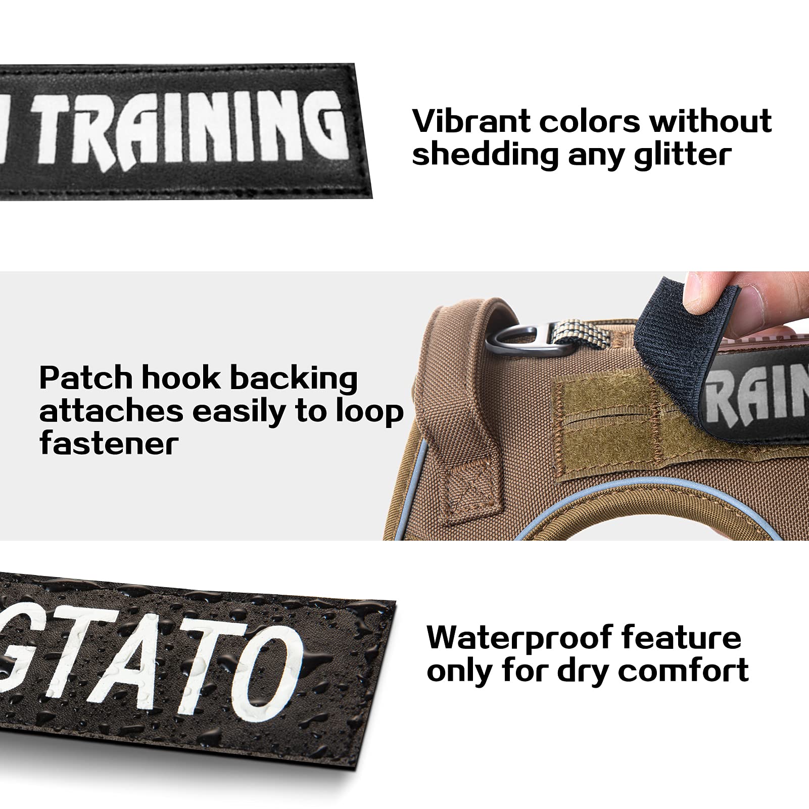 10 Pack Reflective & Removable Service Dog Patches - Auroth Training Vest Patches for Service Dogs | Perfect for Harnesses, Vests & Public Identification