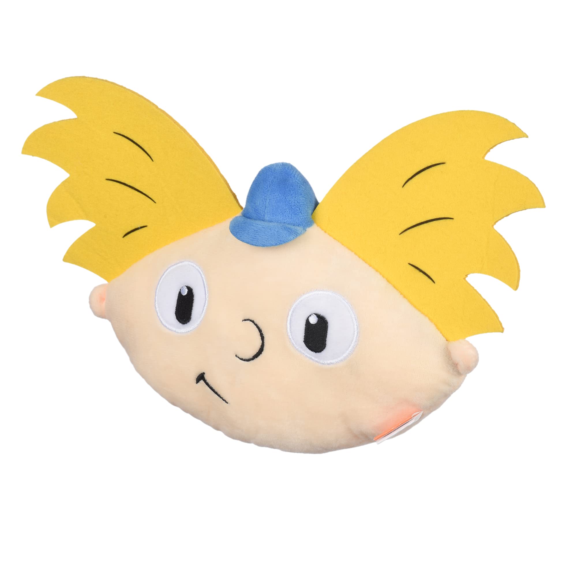 Nickelodeon Hey Arnold Football Head Plush Dog Toy – 8 Inch Squeaky Soft Toy for Small & Large Dogs | 90s Cartoon Collectible for Playtime & Nostalgic Gift