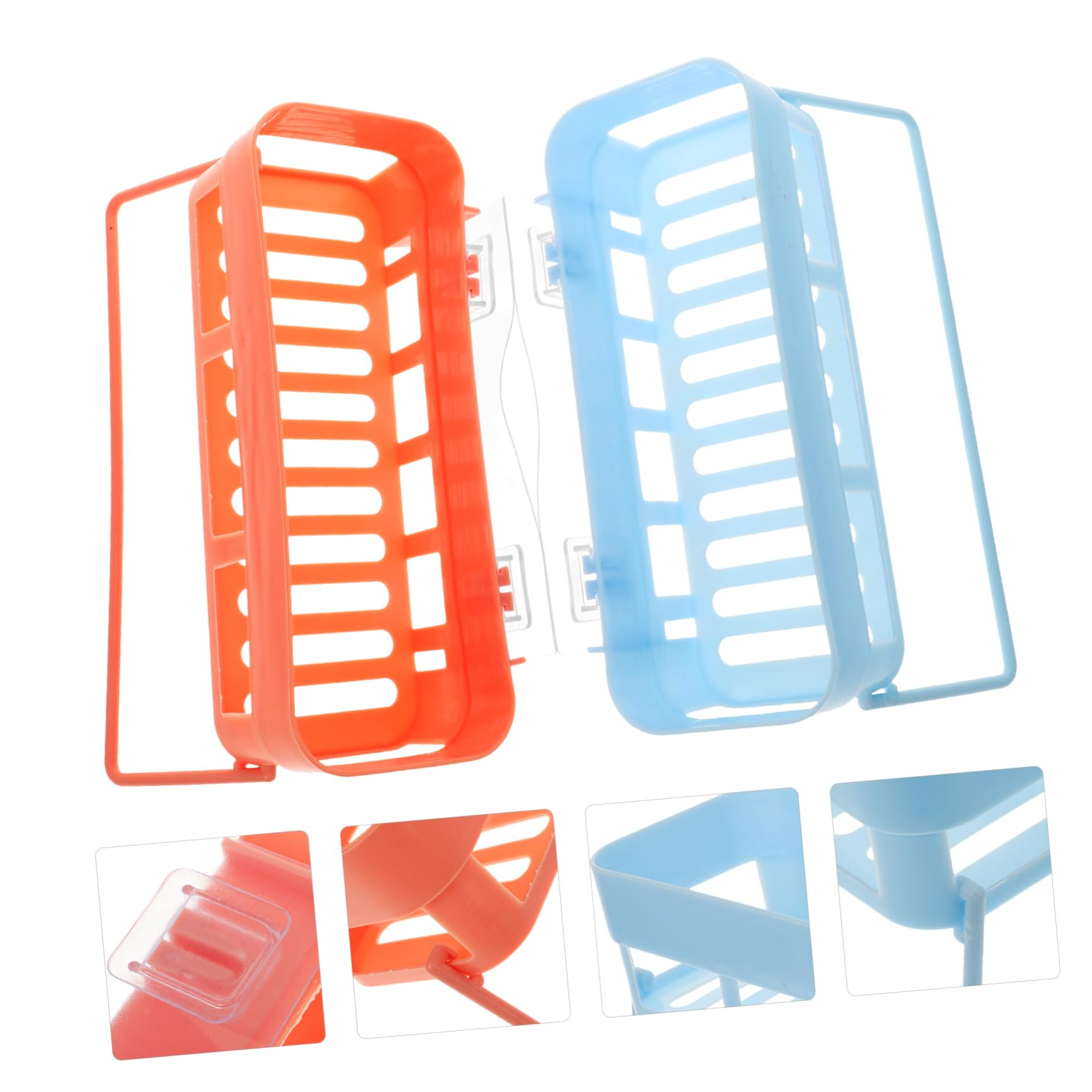 2 Sets Cabilock Wall Mounted Bathroom Shelves - Plastic Suction Cup Shower & Sink Storage Shelf for Soap Holder, Decorative Wall Rack - Perfect for Small Bathroom Organization & Space Saving (PP Material)