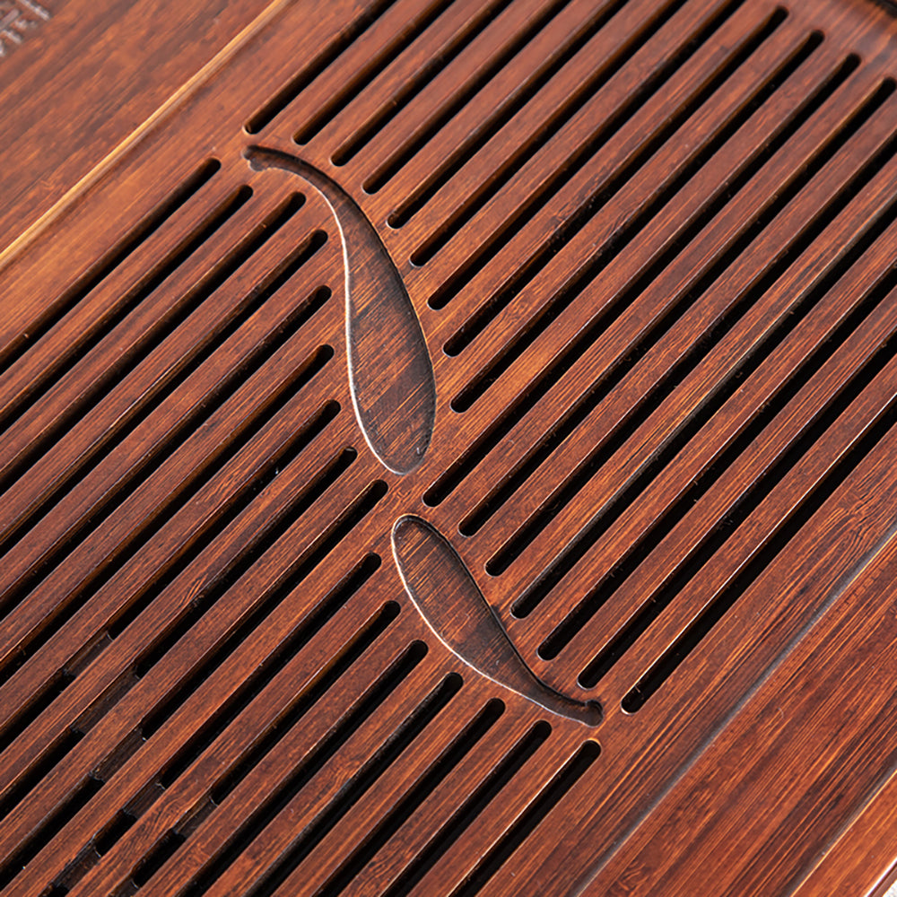 Premium Double Fish Bamboo Tea Tray - Handmade Chinese Gongfu Tea Set Accessory for Tea Ceremony & Home Decor | Perfect for Brewing, Serving & Displaying Tea