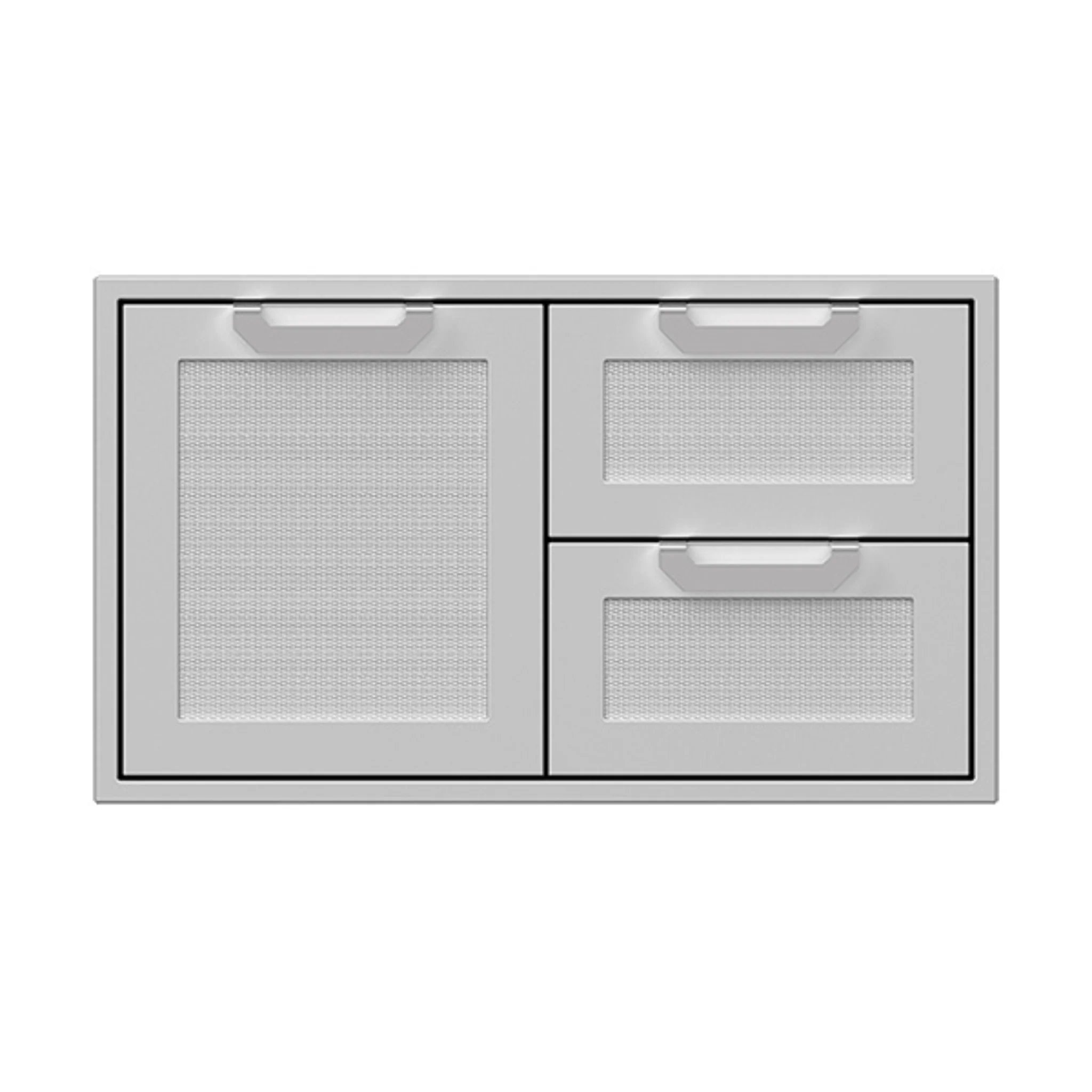 Hestan 36-Inch Outdoor Combo Door/Drawer Stainless Steel Grill Cabinet - Perfect for Patio, Backyard BBQ, and Outdoor Kitchen Setup