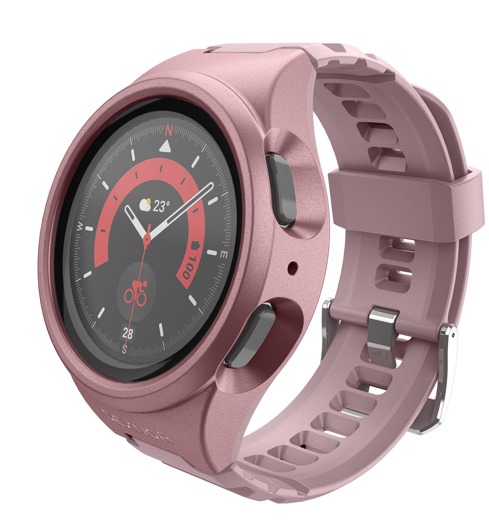 Dexnor Rugged Shockproof Full Body Bumper Case for Samsung Galaxy Watch 5 Pro 45mm - Protective Cover with Raised Bezel - Perfect for Outdoor Sports, Workouts & Active Lifestyle