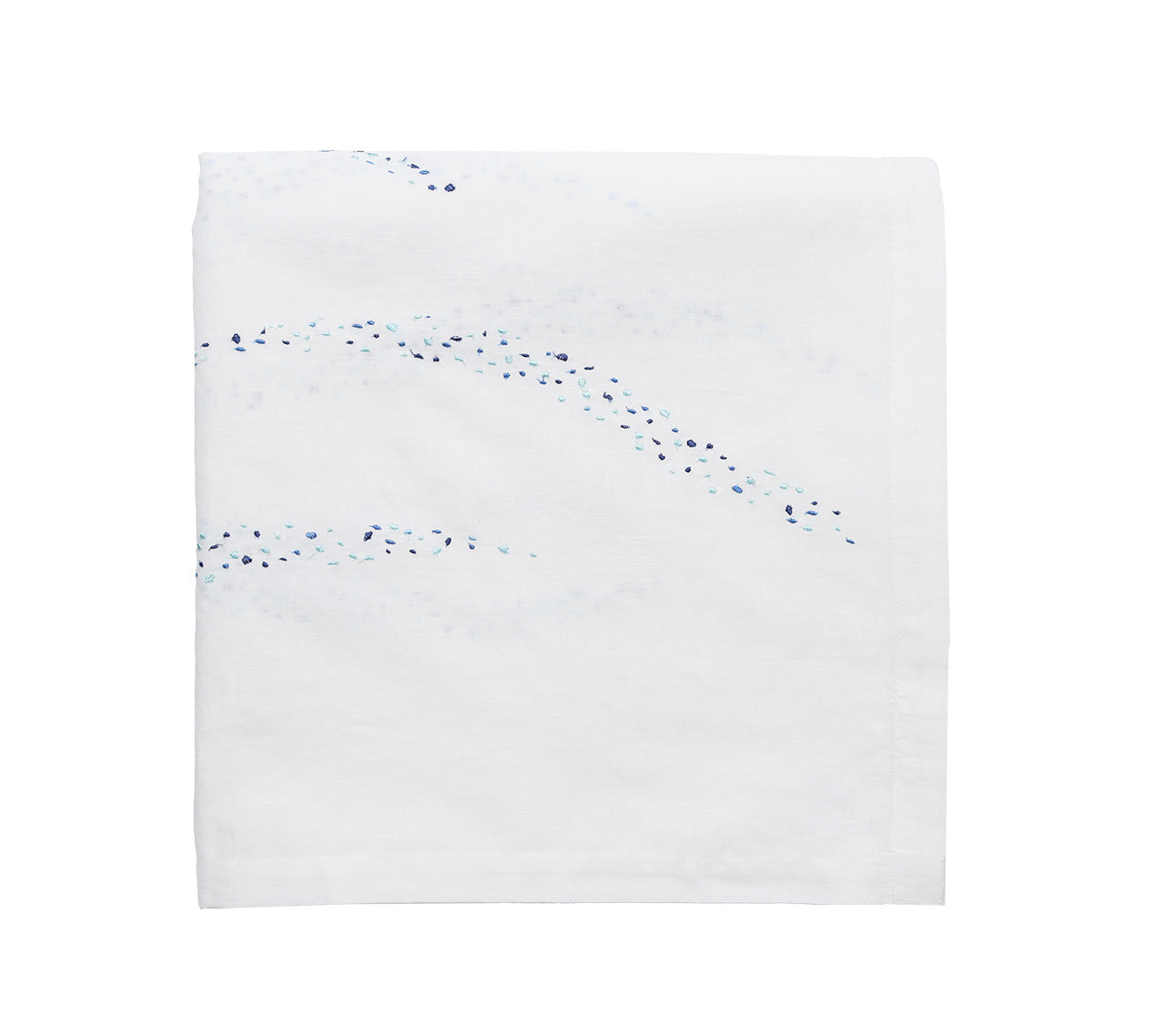 White & Blue Pin Dot Tablecloth - Elegant Round or Rectangular Dining Table Cover for Parties, Weddings & Home Decor