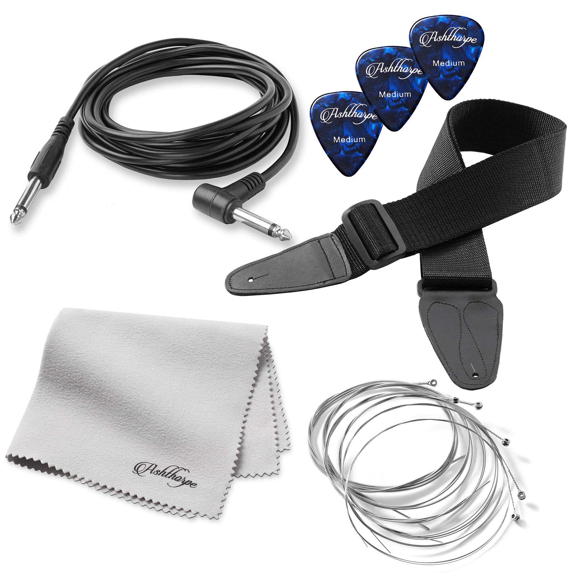Ashthorpe 39-Inch Full Size Electric Guitar Kit (Green-Black) with Gig Bag, Tremolo Bar, Strap, Strings & Accessories - Perfect for Beginners, Practice & Live Performances
