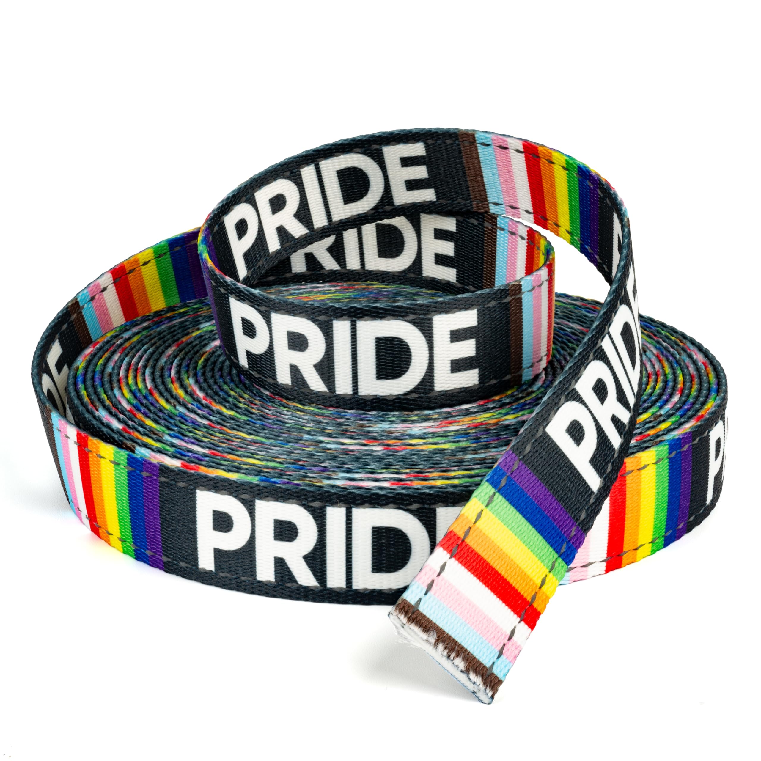 Country Brook Design - Pride Reflective Polyester Webbing for Dog Collars, Leashes & Safety Gear | Rainbow Pride Flag Pattern | High Visibility Nighttime Safety Accessories for Pets, Runners & Cyclists