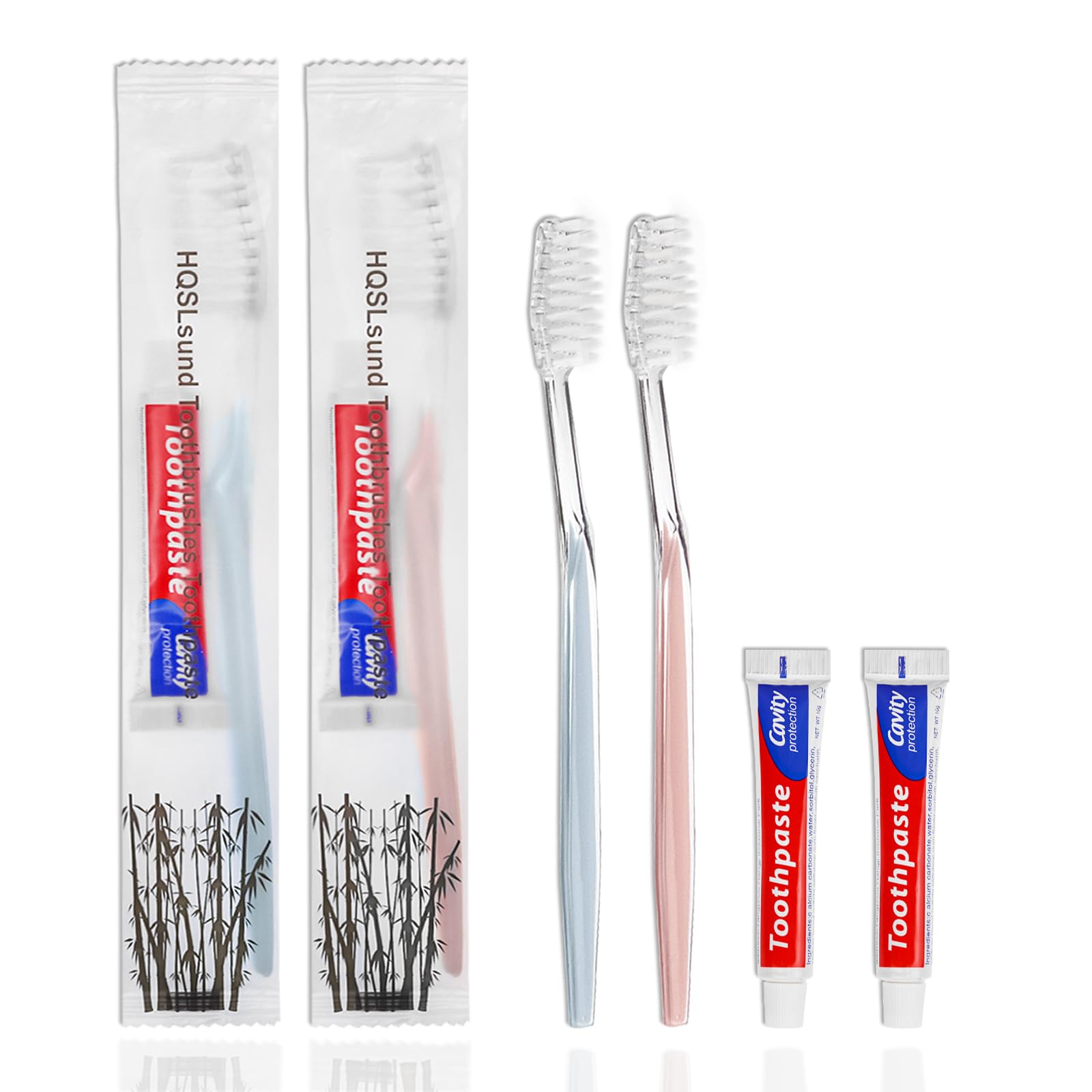 100-Pack Disposable Toothbrushes with Toothpaste - Individually Wrapped Travel Toothbrushes (2 Colors + 10g Paste) - Bulk Hygiene Kit for Hotels, Airbnb, Homeless Shelters & Emergency Preparedness