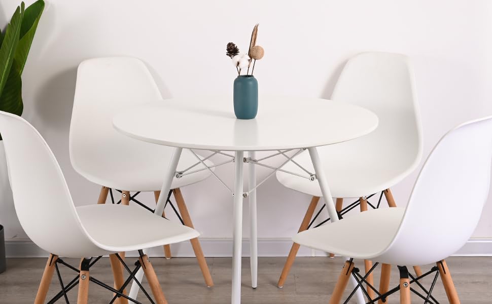 Modern White Round Dining Table 31.5