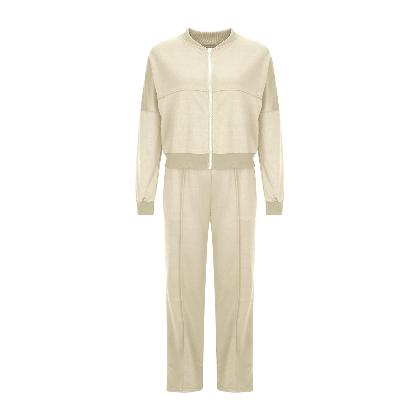 Women's Matching Lounge Set - Front Zip Long Sleeve Cardigan Sweatshirt & Pants Tracksuit for Fall | Cozy Outfit for Home, Workout, and Casual Wear