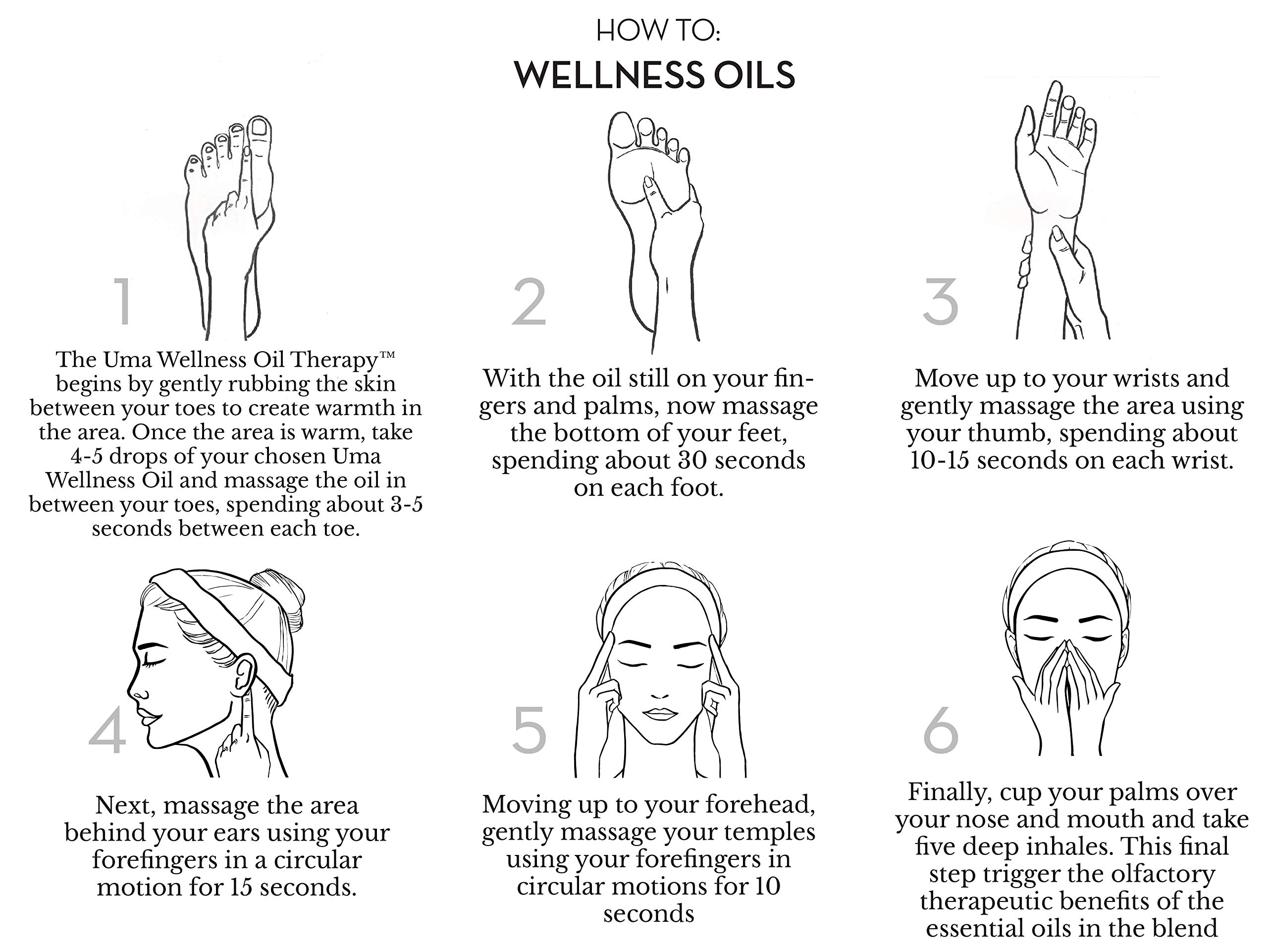 UMA Pure Energy Wellness Oil - 100% Organic Ayurvedic Essential Oil for Natural Energy, Memory & Focus | Peppermint & Rosemary Blend to Combat Fatigue | Daily Moisturizer for Skin & Hair (1 fl oz | 30 ml) | Perfect for Aromatherapy, Massage & Stress Relief
